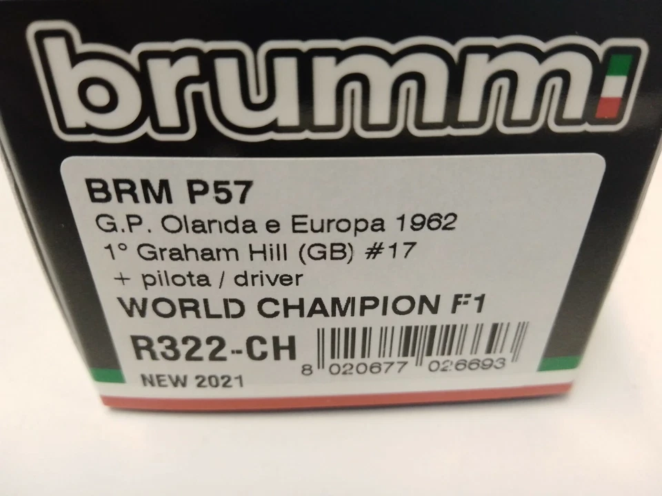 Brumm BRM P57 #17 Graham Hill World Champion 1962 Dutch GP 1/43 R322-CHWC - Immagine 3 di 3