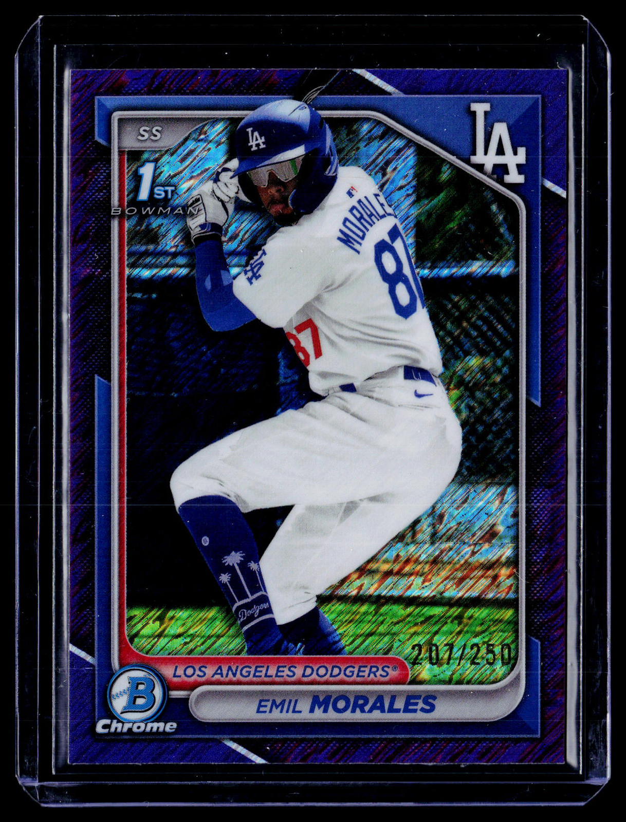 EMIL MORALES 2024 Bowman Chrome Purple Shimmer Refractor 1st Prospect Card #/250