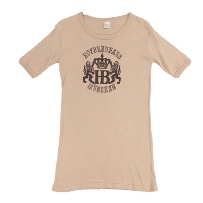 Vintage 80s Hofbrauhaus Munchen German Beer Fitted Slim T-Shirt Tall Women's XL.