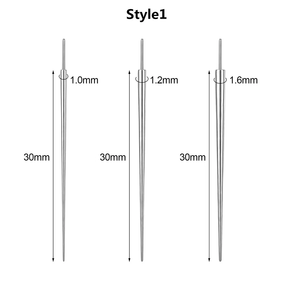 G23 Titanio Piercing Inserción Pin Cónico 14G 16G 18G Nariz/Oreja Piercing Agujas Foto 2 de 4