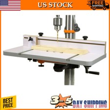 24-by-12-Inch Drill Press Table with Adjustable Fence and Stop Block Workbenches