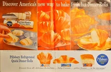 PILLSBURY Quick Dinner Rolls - Dual Ad - Butterflake Rolls-1961 Vintage Print Ad