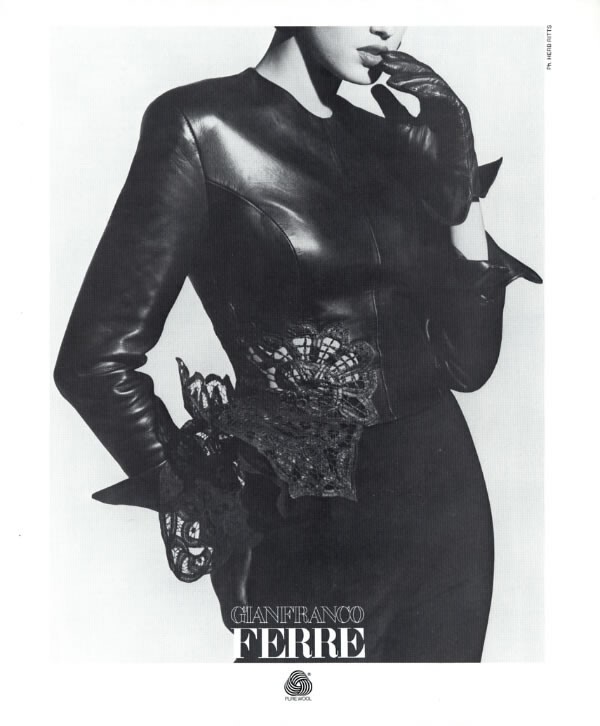 1988 Gianfranco Ferre Leather lace fashion 1-page MAGAZINE AD | eBay