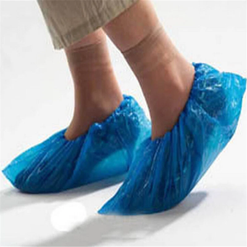 Couvre chaussure bleu en plastique jetable 018-285