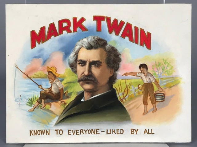 Mark Twain - Cigar Label Oil Painting on Board - 9x12 Mark Twain - Cigar Label Oil Painting on Board - 9x12