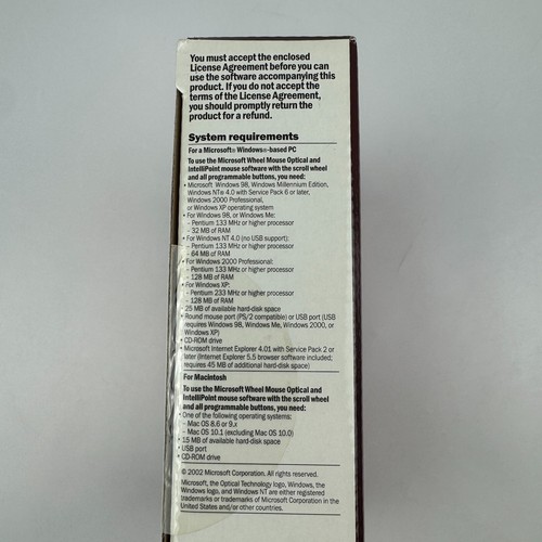 NEW IN BOX Microsoft Wheel Mouse Optical USB and PS/2 Compatible X08-71117A - Picture 6 of 7
