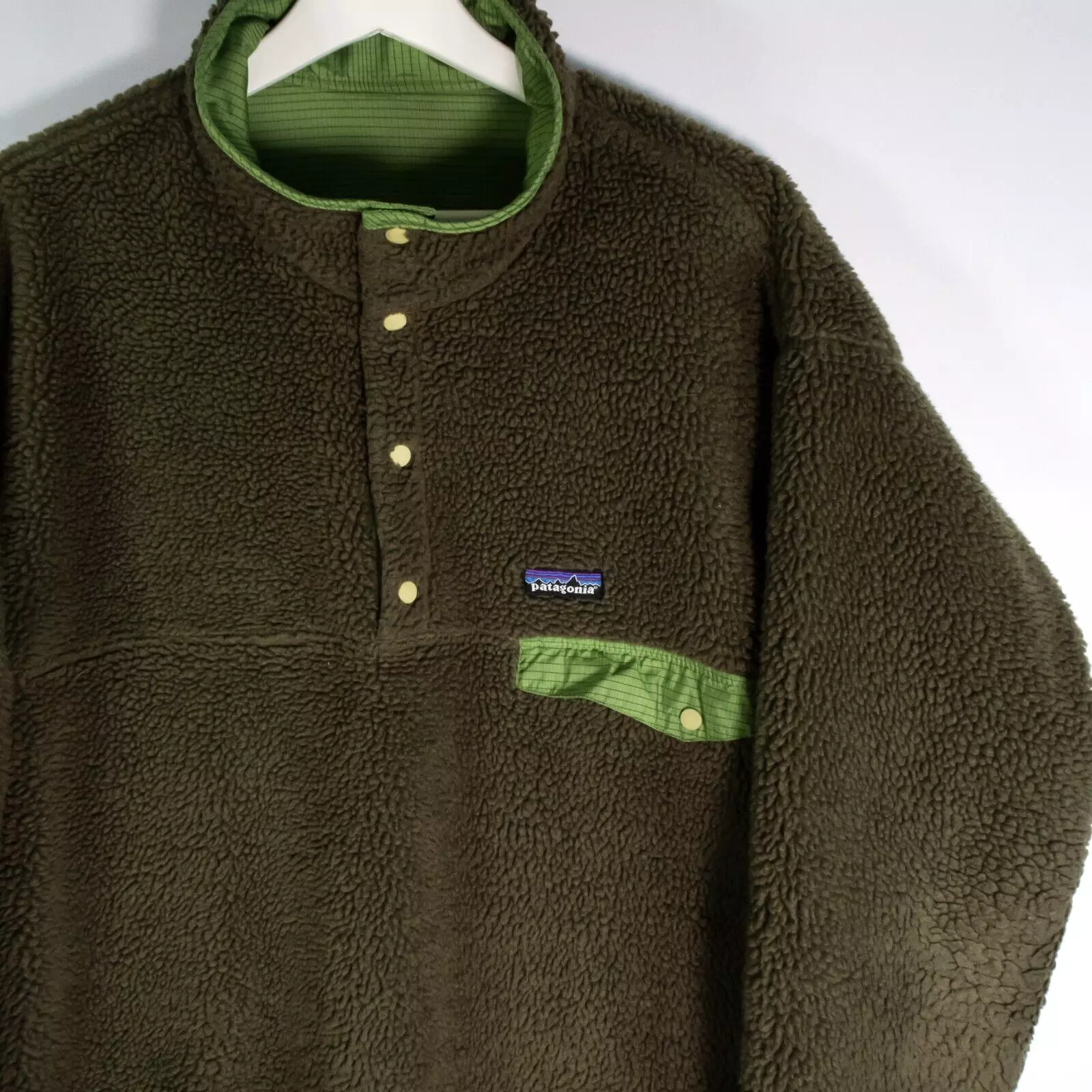 patagonia retro reversible snap t fleece geometric flaw jacket