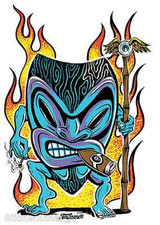 Smokin Tiki Sticker Decal Kustom Artist Von Franco VF9