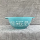 Vintage Pyrex AMISH BUTTERPRINT TURQUOISE 442 Cinderella Mixing Bowl 1.5 Qt