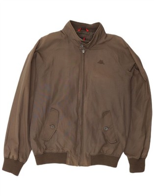 KAPPA Mens Bomber Jacket UK 44 2XL Brown Cotton BF30