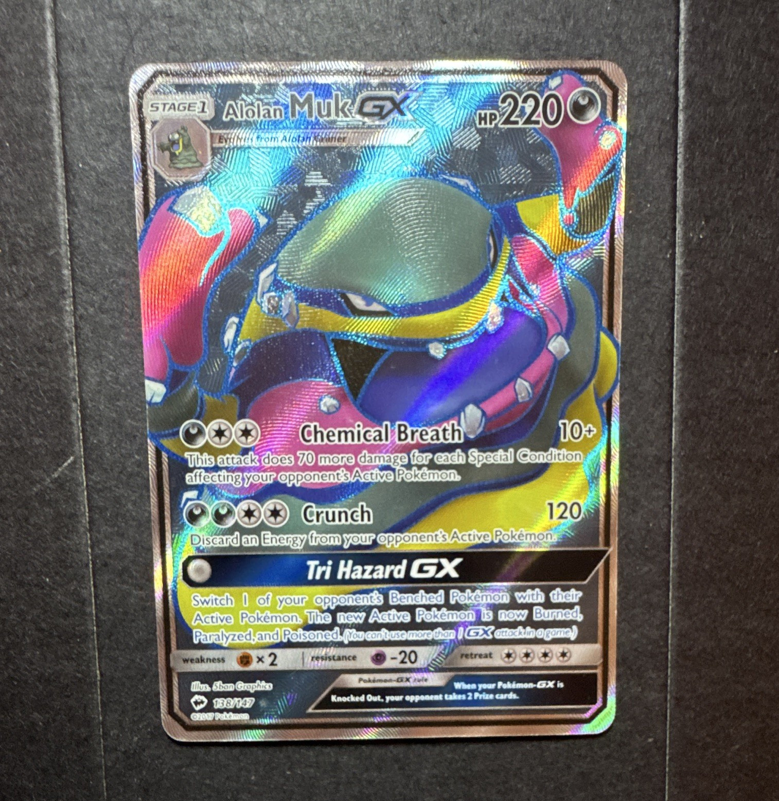 Pokemon TCG Alolan Muk GX 138/147 Burning Shadows Ultra Rare Holo English 220 HP