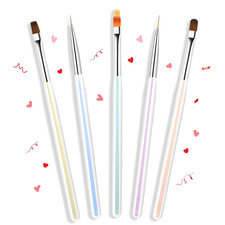 5Pc Nail Art Brush Set Ombre Line UV Gel Design Tools for Manicure DIY Salon