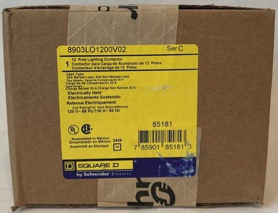 Square D 8903LO1200V02 12-P 30A 120VAC Pole Lighting Contactor