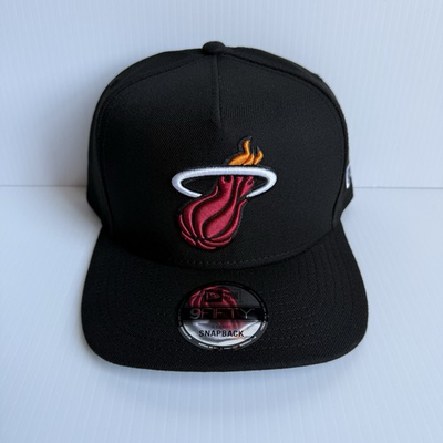 #ad #ad NWT New Era Miami Heat A Frame Black Logo 9Fifty Snapback Adjustable Hat Cap $39.99