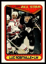 1990-91 TOPPS NHL HOCKEY NM Card #194 😎 LUC ROBITAILLE, Los Angeles Kings 🤩