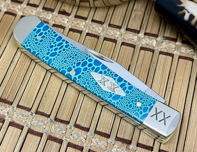 Case XX USA Caribbean Bone Edition Lizard Skin 1/500 Trapper Knife NEW!