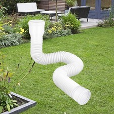 Flexible Rain Gutter Downspout Extensions Connector White for Lawns Garden Yards