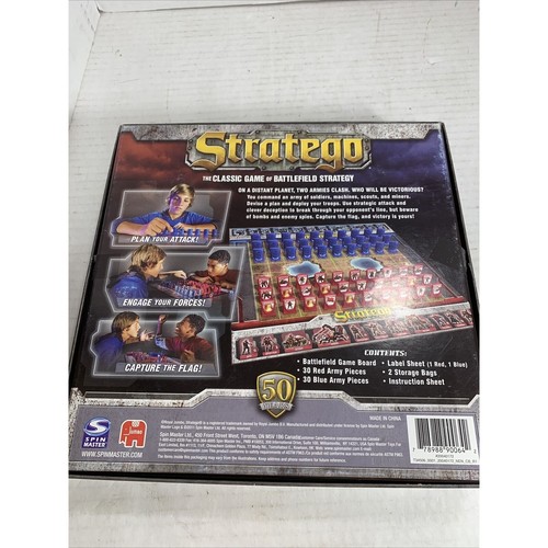 Stratego Board Game Spinmaster Battlefield Strategy Game 50th Anniversary Used - Picture 7 of 7
