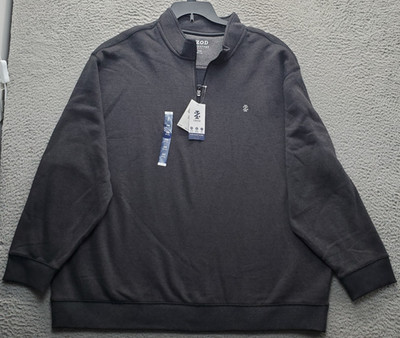 IZOD Advantage Performance Quarter Zip Fleece Pullover Mens 3XB Gray Stretch