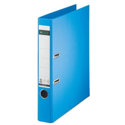 Leitz 10080030 Quality Folder Paper A4 with Slits Narrow Bright Blue slim Blue
