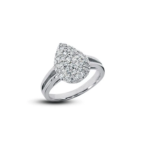 Diamantes certificados extraídos a tierra corte redondo 1/2 CT E VS1 950 PL. Anillo de cóctel Foto 2 de 4