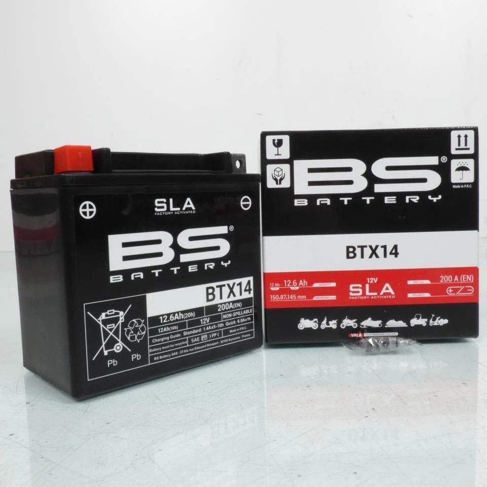 Batterie SLA BS Battery pour Moto Hyosung 650 Gt R 2007 à 2012 YTX14 / 12V - Photo 1/4