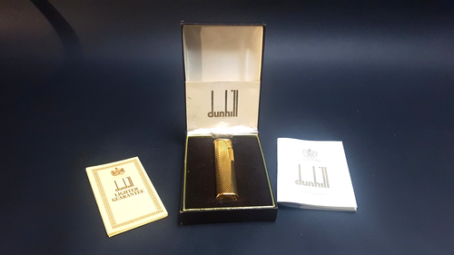 1975-80 Stylish Gold Dunhill Wave Dress Rollagas Cigarette Lighter Box & Papers - 第 17/17 張圖片