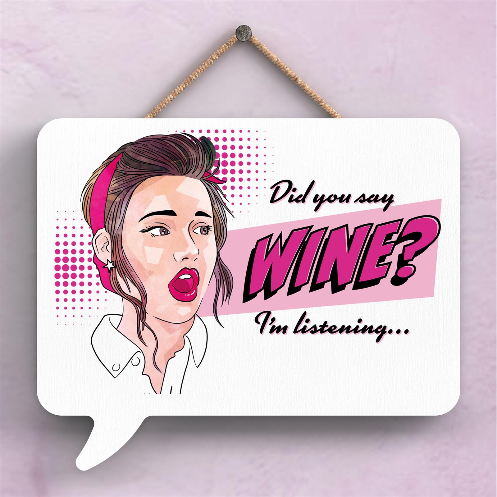 BETTY'S WINE MED SPEECH BUBBLE PLAQUE WG
