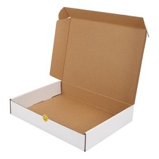 HORLIMER 12x9x2 inches Shipping Boxes Set of 1, White Corrugated Cardboard Maile