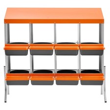 Galvanized Steel 8-Compartment Chicken Nesting Box Roll-Away Design Orange