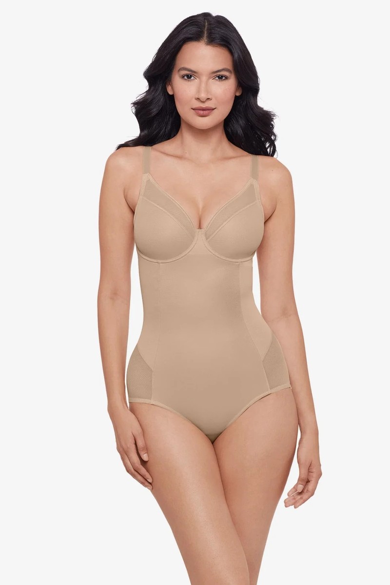 Miraclesuit Shapewear Women's 38DD Beige Sexy Sheer Padded Cup