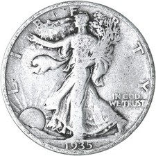 1935 (P) Walking Liberty Half Dollar 90% Silver Very Good VG See Pics R126