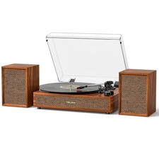 Record Player with External Speakers Vintage Bluetooth Turntable for Vinyl
