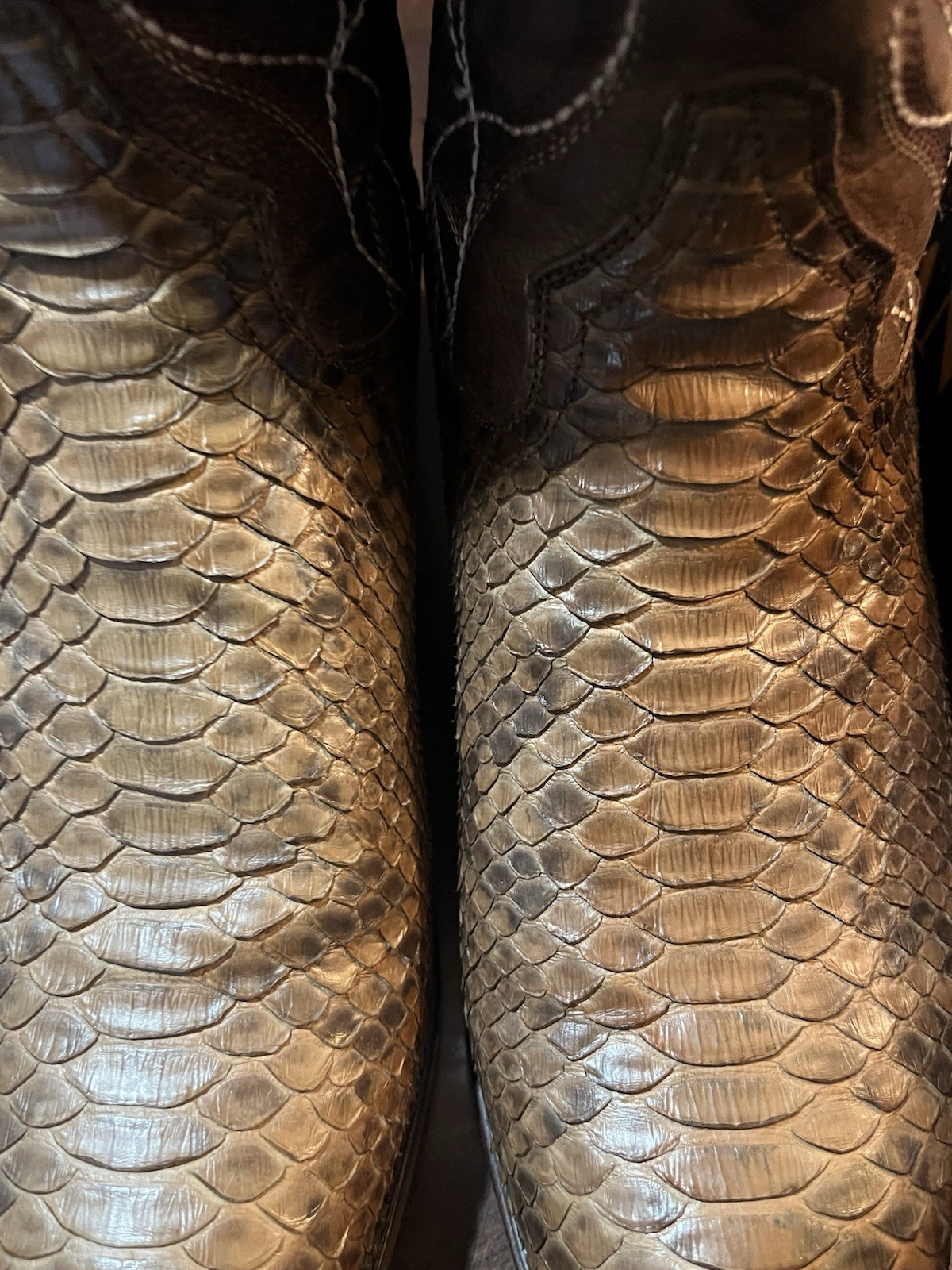 Dan Post Boots 10D Brown Python Snake Exotic Cowb… - image 15