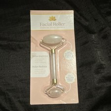 Genuine Rose Quartz Facial Roller, Manual Handheld Rolling, Face/Eyes, Pink
