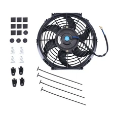 Universal Slim 10" Black Fan Push Pull Electric Radiator Cooling 12V Mount Kit