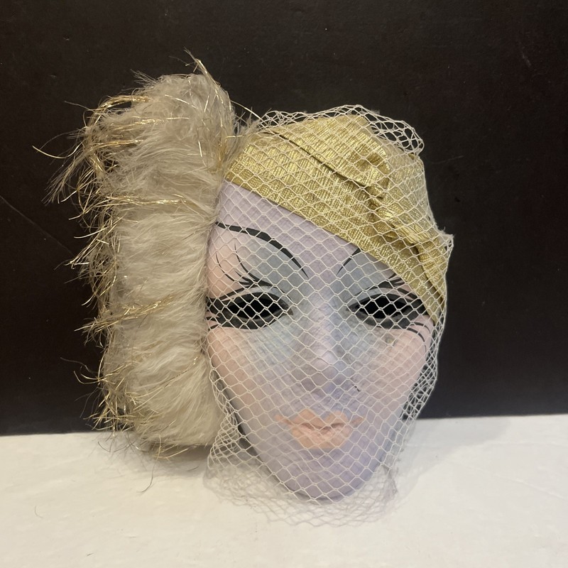 Vtg 80’s? Hand Painted Vintage Mask Face Figurine Wall hanging Porcelain 7”