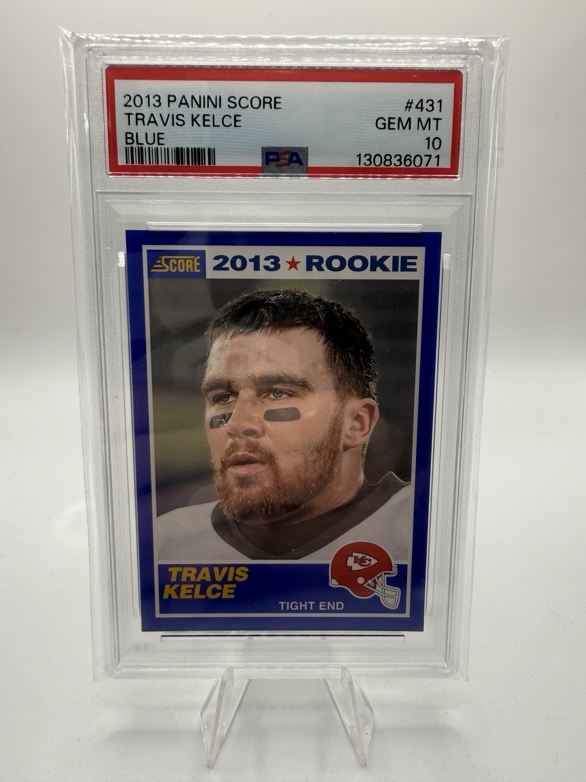 2013 Score #431 Travis Kelce Blue Rookie Card RC Chiefs PSA 10 GEM MT Chiefs