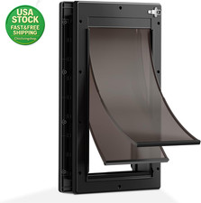 Large Dog Door for Door Pets up to 100Lb Double Flap Aluminum Weather Resistant