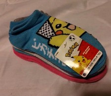 Pok mon Girls Multicolor No-Show Socks 6-Pack Size Medium Shoe Size 10.5 -4 NEW