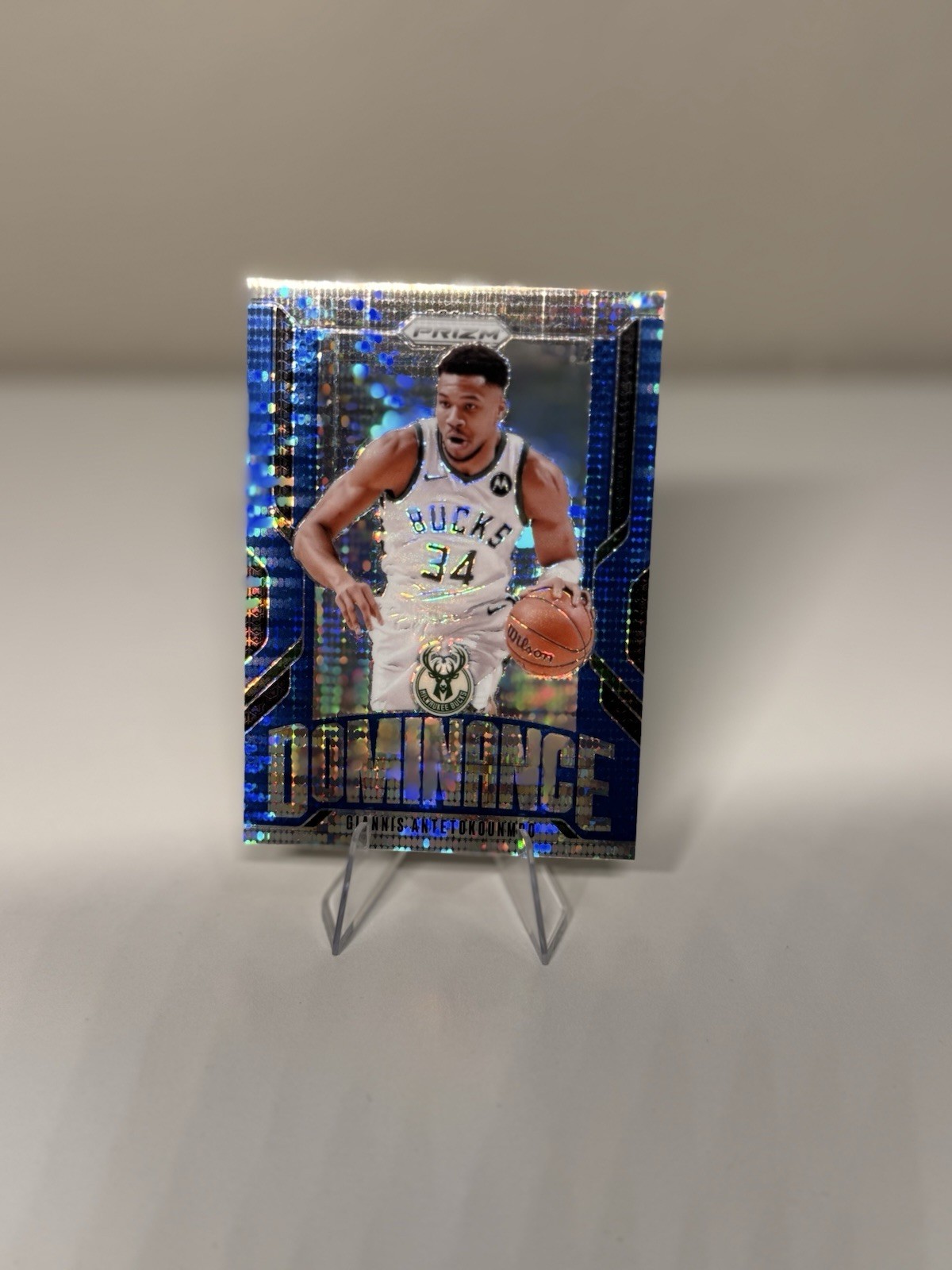 2024-25 Panini Prizm Blue Pulsar Dominance /99 Giannis Antetokounmpo