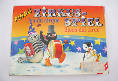 PINGU Zirkus-Spiel Vintage 1992 Würfel & Geschicklichkeitsspiel komplett