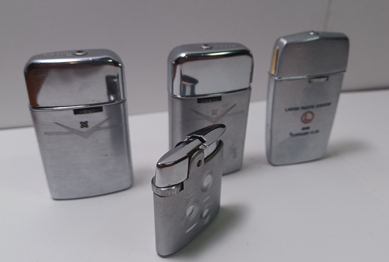 Lot of 4 Ronson Silver Tone Lighters For Repair or Parts As Is  MIB JGBX28