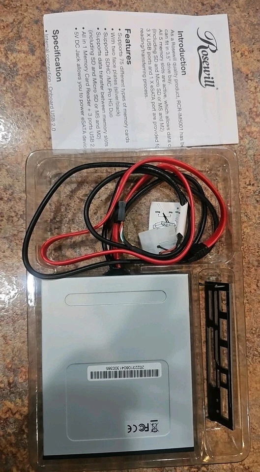 Rosewill RCR-IM5001 75-in-1 Internal Card Reader Hub- 3 x USB 2.0 Ports & eSATA - Image 2 of 4