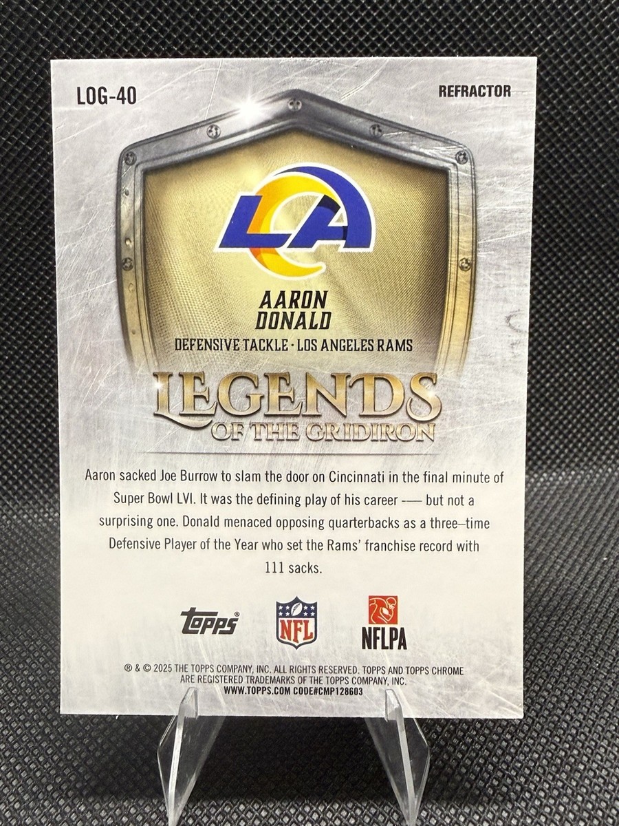 2025 Topps Chrome Aaron Donald Legends of the Gridiron Refractor