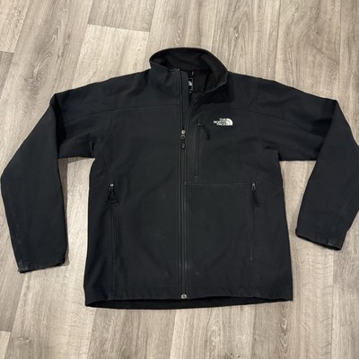 The North Face Apex Jacket Mens Medium Black Softshell Windbreaker Full Zip