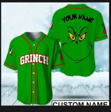 new, The Grinch Face Christmas baseball jersey, 3d gift,2025 hot