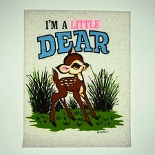 Original VINTAGE 1970s Heat Transfer| I'm a Little Dear | Iron On Graphic