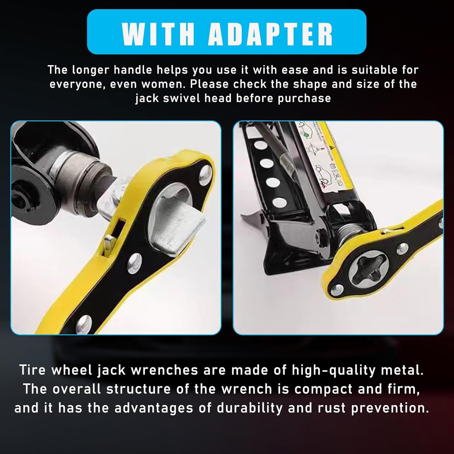 Car Jack Ratchet Wrench, 360° Swivel Labor-Saving Scissor Jack Wrench, Jack Lif