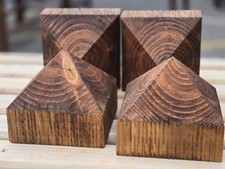 Set of four Pyramid Post Caps for 3" or 4" post. Stained for a longer life.